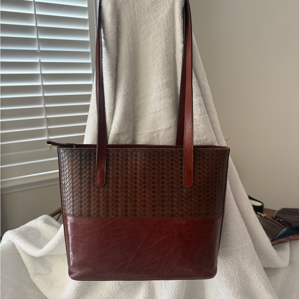 Vintage rare Brahmin leather tote shoulder bag with twilly - Picture 10 of 10